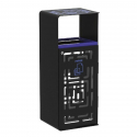 Poubelle Vigipirate pour le tri sélectif de 110 L en acier, coloris bleu
