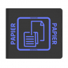 Dessus de poubelle de tri coloris bleu "papier"