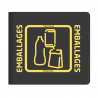 Dessus de la poubelle de tri coloris jaune "emballages"