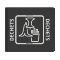 Poubelle de tri sélectif, dessus gris autres déchets