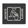 Poubelle de tri sélectif, dessus gris autres déchets