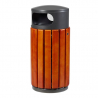 Poubelle pour collectivités de 40 L en bois et acier gris
