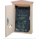 Distributeur de sacs canins en bois, liasses