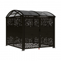 Abri pour cycles en acier noir. Module initial avec serrure