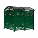Abri pour les 2 roues. Module initial en acier vert. Sécurisé