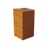 Corbeille pour tri acier corten et bois chêne clair