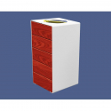 Poubelle pour tri sélectif acier blanc et bois chêne clair