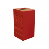 Corbeille de ville de 2 X 60 L en bois acajou et acier bordeaux