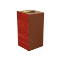 Poubelle urbaine de tri bois acajou et acier aspect corten