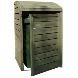 Cache en bois pour une poubelle publique Cache en bois pour une poubelle publique