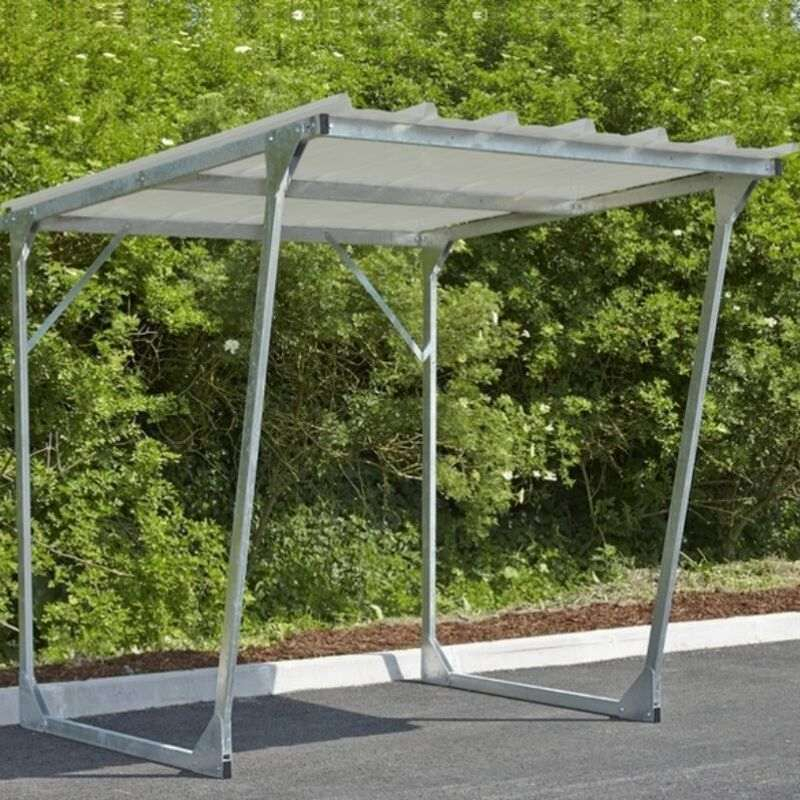 Abri vélos en acier et tôle galvanisée Abri vélos en acier et tôle galvanisée