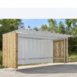 Abri à vélos extérieur en bois et tôle Abri à vélos extérieur en bois et tôle