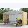 Abri deux roues avec rack à vélo