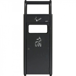 Poubelle publique avec cendrier en acier galvanisé anthracite Poubelle publique avec cendrier en acier galvanisé anthracite