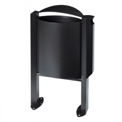 Poubelle acier de 40 L avec cendrier manganèse Poubelle acier de 40 L avec cendrier manganèse