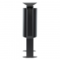 Profil de la poubelle acier anthracite de 40 L avec cendrier
