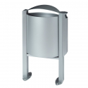 Poubelle acier avec cendrier de 40 L gris métal