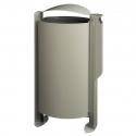 Corbeille urbaine avec cendrier, 100 L, coloris gris ciment
