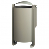 Corbeille urbaine avec cendrier, 100 L, coloris gris ciment