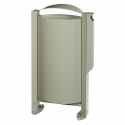 Poubelle de ville acier gris ciment avec cendrier de 60 L
