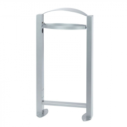 Poubelle porte sac de 60 L en acier gris métal Poubelle porte sac de 60 L en acier gris métal
