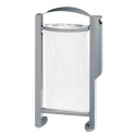 Poubelle Vigipirate avec cendrier en acier gris métal Poubelle Vigipirate avec cendrier en acier gris métal