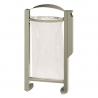 Porte sac de 60L avec cendrier en acier gris ciment Porte sac de 60L avec cendrier en acier gris ciment