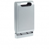 Poubelle de ville sur pied en acier gris clair, contenance 60L