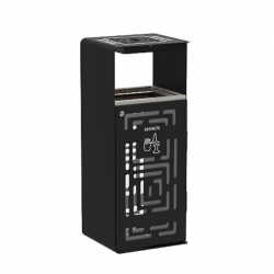 Poubelle publique avec cendrier en acier, de 110L Poubelle publique avec cendrier en acier, de 110L