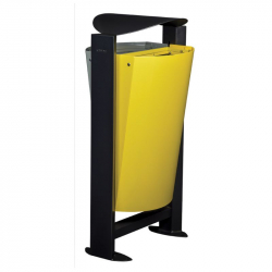 Poubelle urbaine en acier 2 bacs de 60 litres Poubelle urbaine en acier 2 bacs de 60 litres