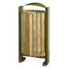 Poubelle en bois et acier vert olive Poubelle en bois et acier vert olive