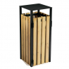 Poubelle bois extérieur de 110 L en bois et acier manganèse Poubelle bois extérieur de 110 L en bois et acier manganèse