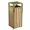 Poubelle publique en bois de 110 L avec structure acier vert olive Poubelle publique en bois de 110 L avec structure acier vert olive