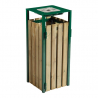 Corbeille de propreté en bois et acier vert mousse de 110 L avec cendrier Corbeille de propreté en bois et acier vert mousse de 110 L avec cendrier
