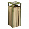 Corbeille publique avec cendrier. 110 L bois et acier vert olive Corbeille publique avec cendrier. 110 L bois et acier vert olive