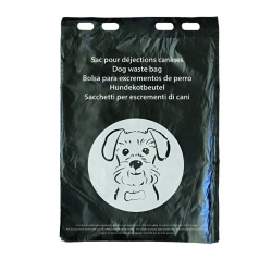 Sachets pour déjections canines en PEHD noir recyclable en liasse de 100 Sachets pour déjections canines en PEHD noir recyclable en liasse de 100