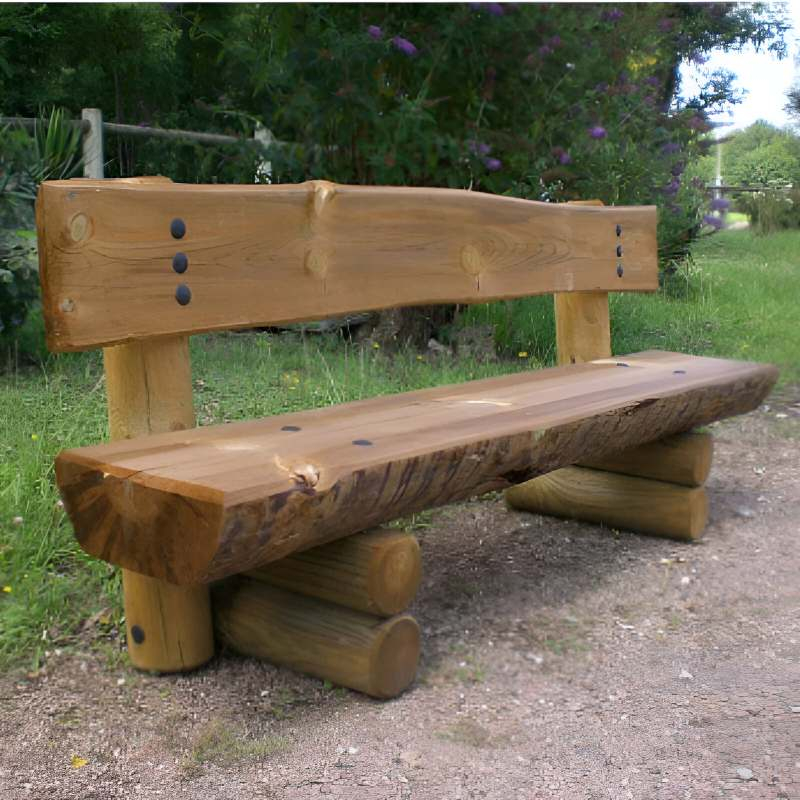 Banc public fabriqué en rondin de bois PEFC Banc public fabriqué en rondin de bois PEFC
