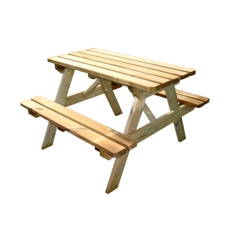 Table avec bancs en bois pour enfant Table avec bancs en bois pour enfant