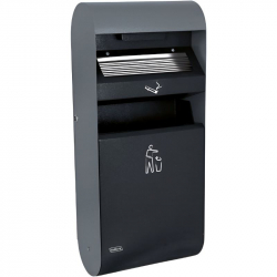 Cendrier mural avec corbeille et serrure Cendrier mural avec corbeille et serrure