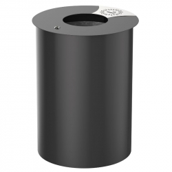 Poubelle publique manganèse gris avec plaque écrase mégot inox Poubelle publique manganèse gris avec plaque écrase mégot inox