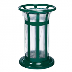 Poubelle publique vigipirate de 60 L en acier vert mousse Poubelle publique vigipirate de 60 L en acier vert mousse