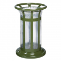 Corbeille urbaine en acier vert olive, 60 L, vigipirate