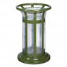 Corbeille urbaine en acier vert olive, 60 L, vigipirate