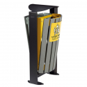 Poubelle de tri 2 X 60 L Gris/jaune
