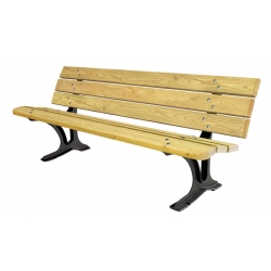 Banc en pin et fonte traitée antirouille Banc en pin et fonte traitée antirouille
