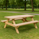 Table de pique-nique en bois pour collectivités