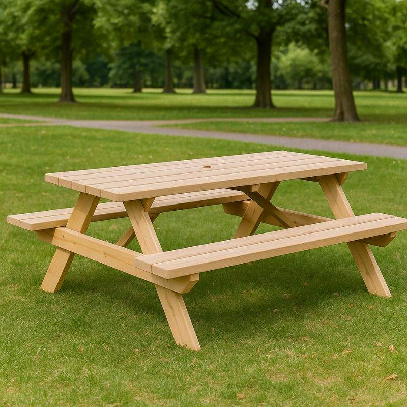 Table de pique-nique en bois pour collectivités