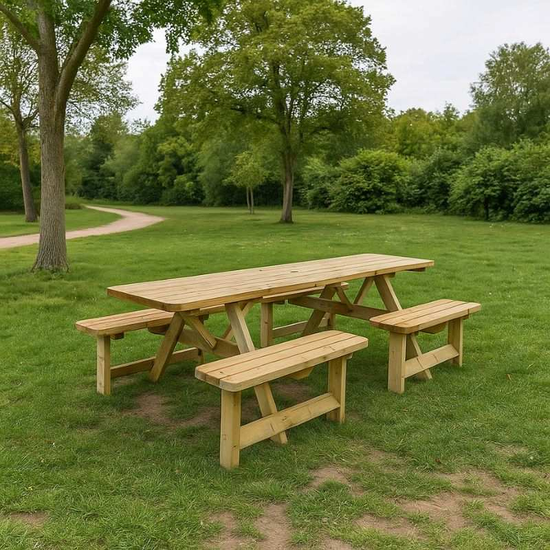 Table extérieure en bois pour 8 personnes