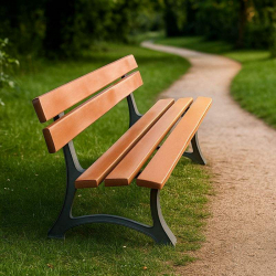 Banc urbain bois et fonte