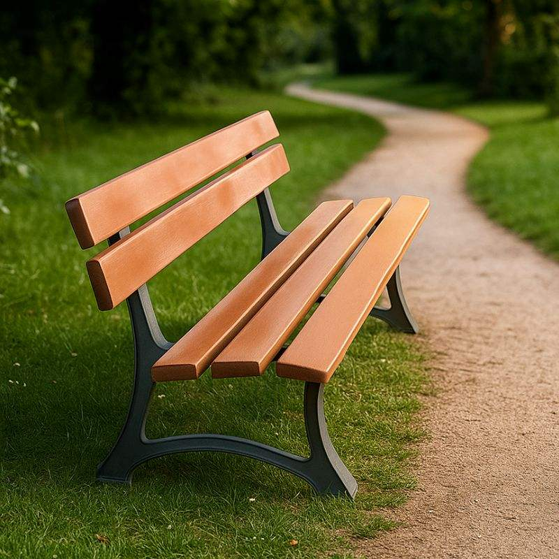 Banc urbain bois et fonte